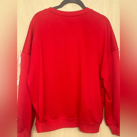 Krush Kandy Boutique Red Bow Sleeve Sweatshirt - Satin Ribbon Detail - Medium - Picture 5 of 5